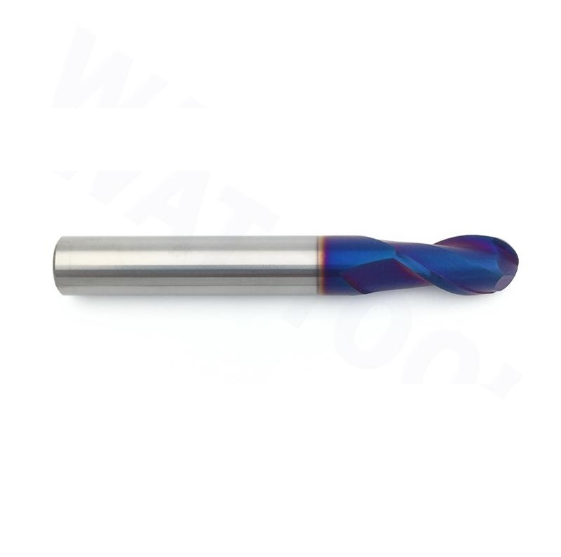 Tungsten Carbide Ball Nose Milling Bits For 65HRC Work Material