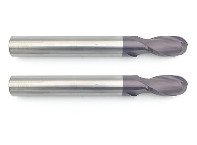 2 Flute Long Flute Carbide Ball Nose End Mills For HRC45 HRC55