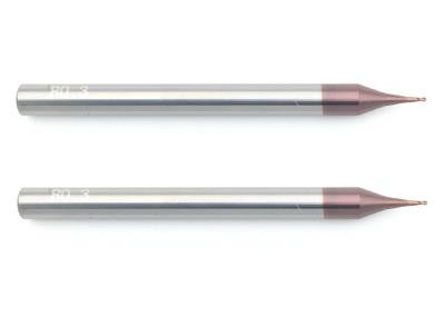 2 Flute Micro Ball End Mills For 55HRC With TiAlN Coated